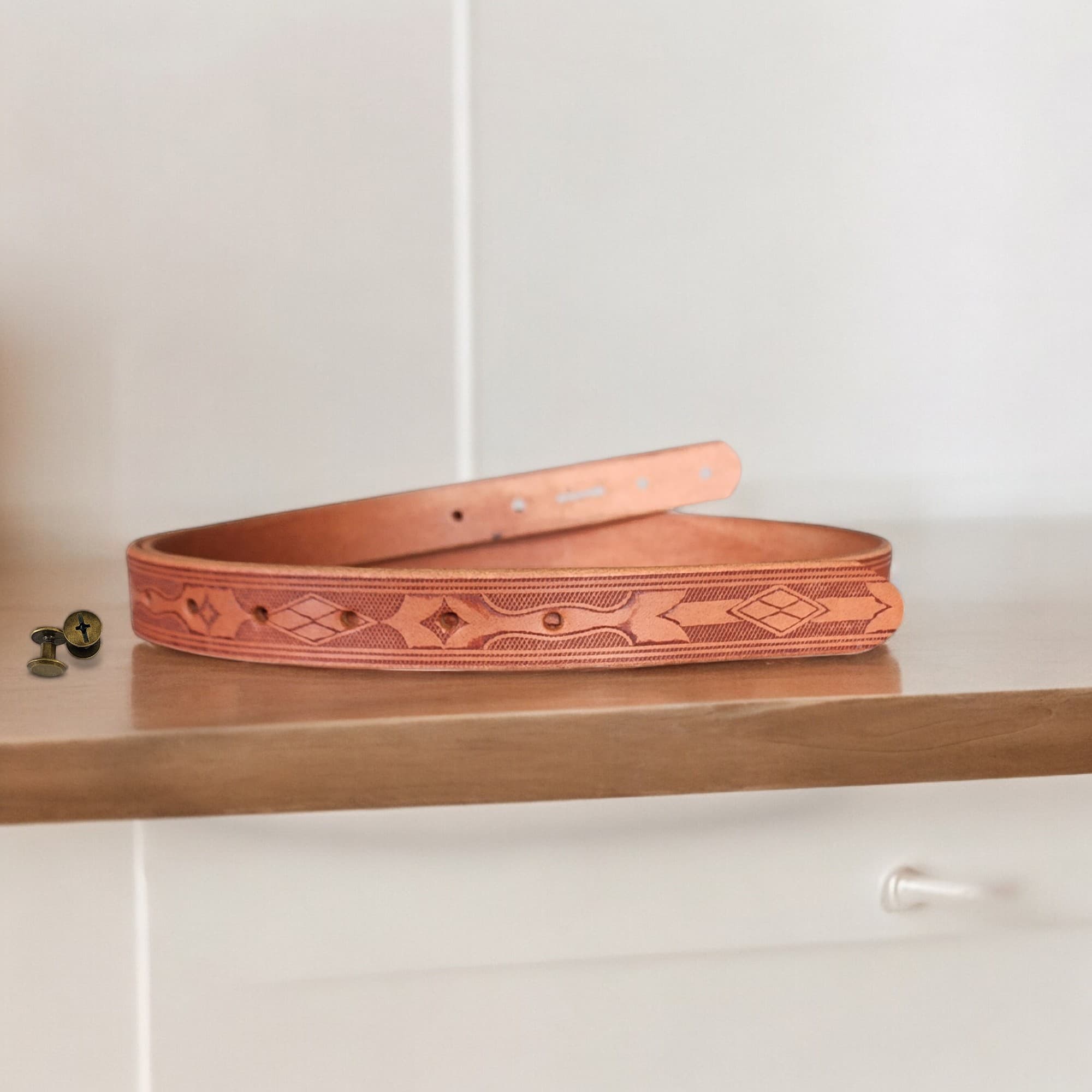 25mm | Tan Diamonds | Strap Only - BeltUp Leather Co.