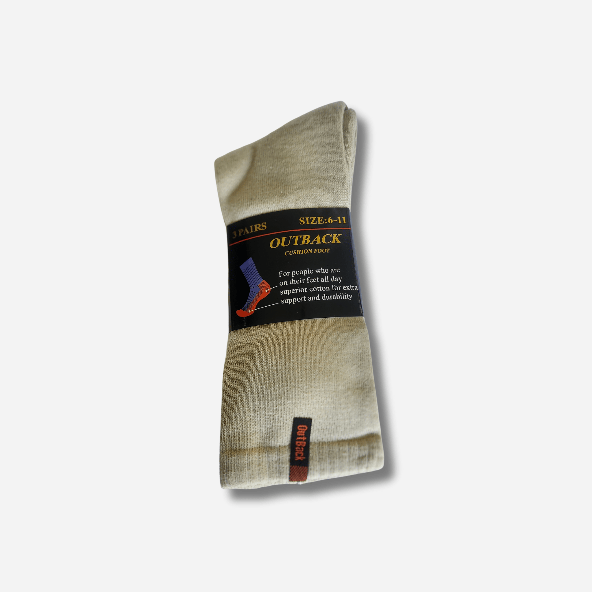 3 x Outback Socks - Fawn - BeltUp Leather Co.