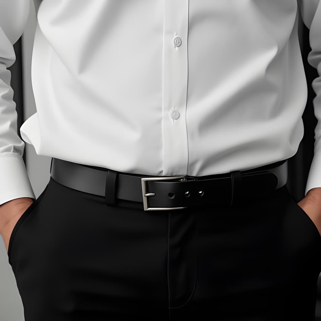 35mm | Black Leather Belt | Polished Silver Buckle and Leather Keeper | BeltUp - BeltUp Leather Co.