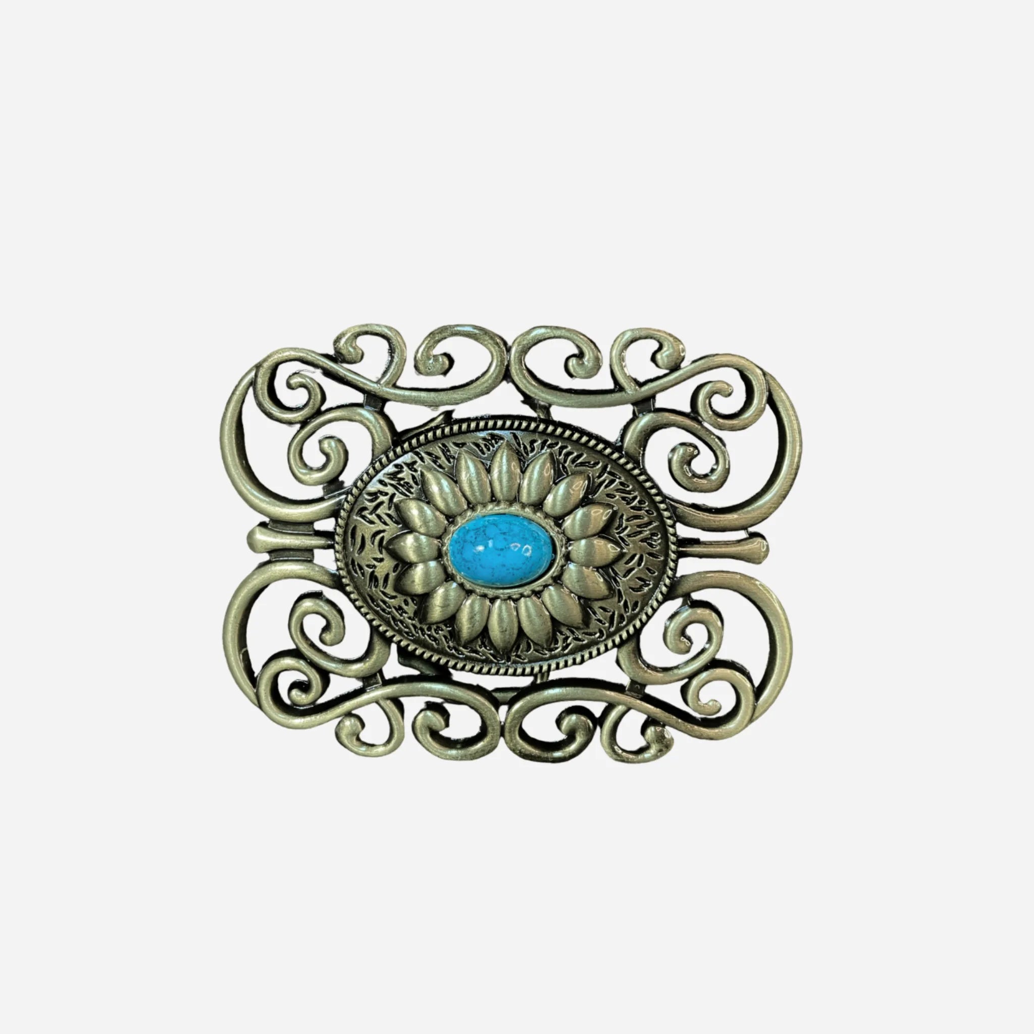 38mm | Turquoise and Antique Gold Buckle | BeltUp