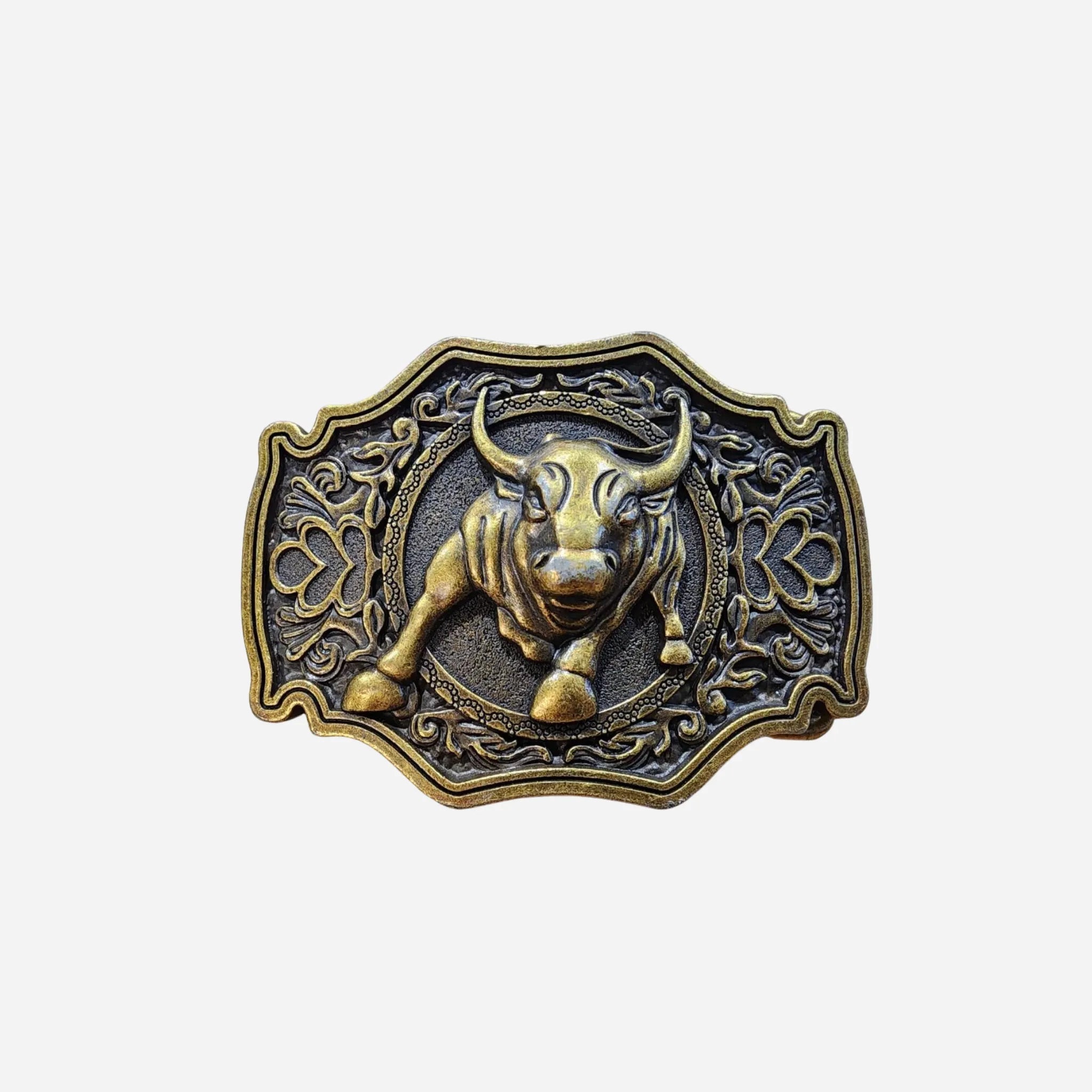 38mm | Western Buckle | Gold Bull Head | BeltUp - BeltUp Leather Co.