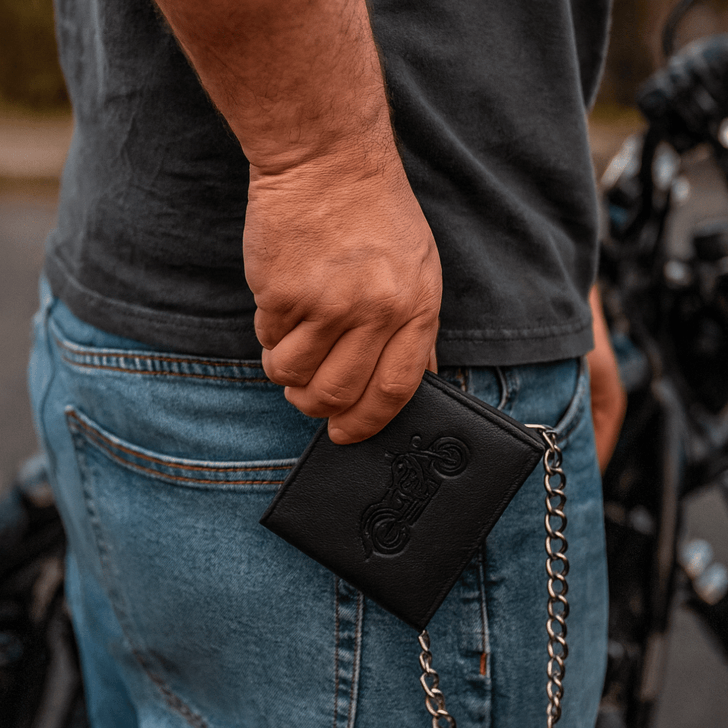 Chain Wallet | Rugged Hide | Bikey