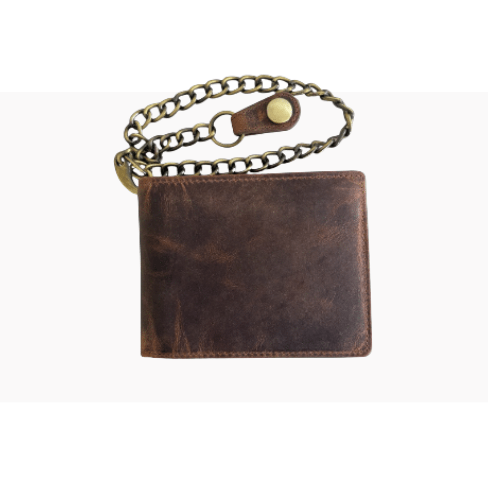 Front view of Brown Chain Wallet | Rugged Hide - BeltUp Leather Co.