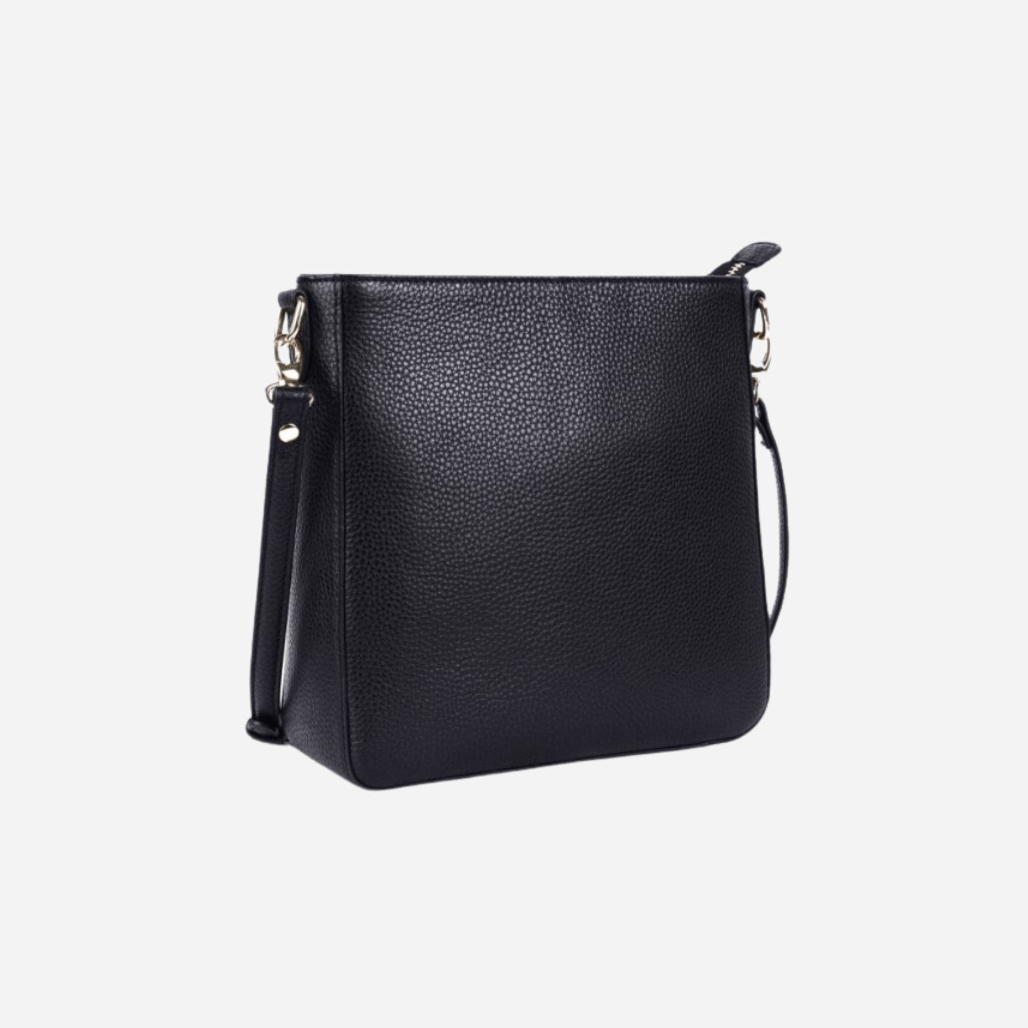 Front view of Black Crossbody Leather Handbag - Darwin | BeltUp Leather Co.