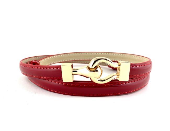 13mm | Thin Red Belt | Chain Clasp - BeltUp Leather Co.