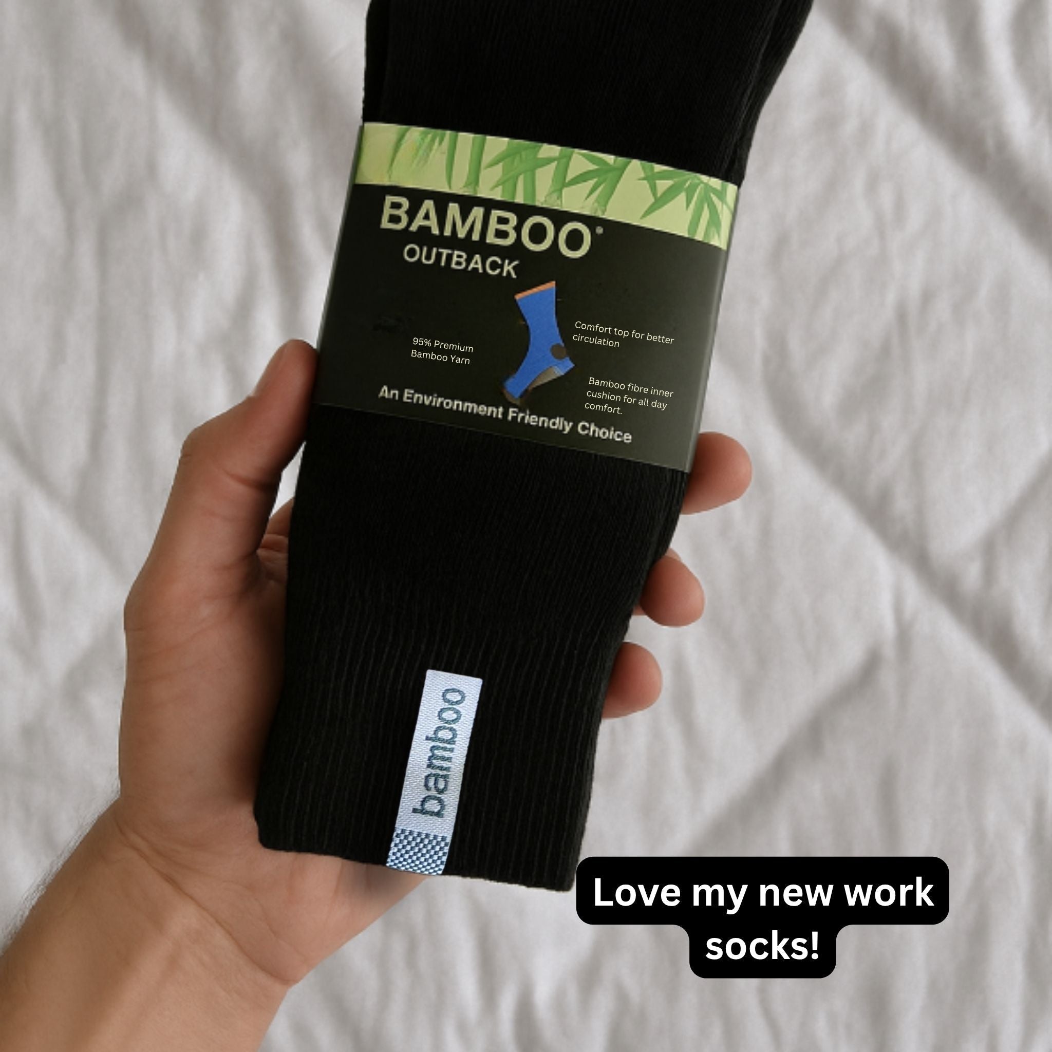 3 x Men's Bamboo Outback Socks - Black - BeltUp Leather Co.