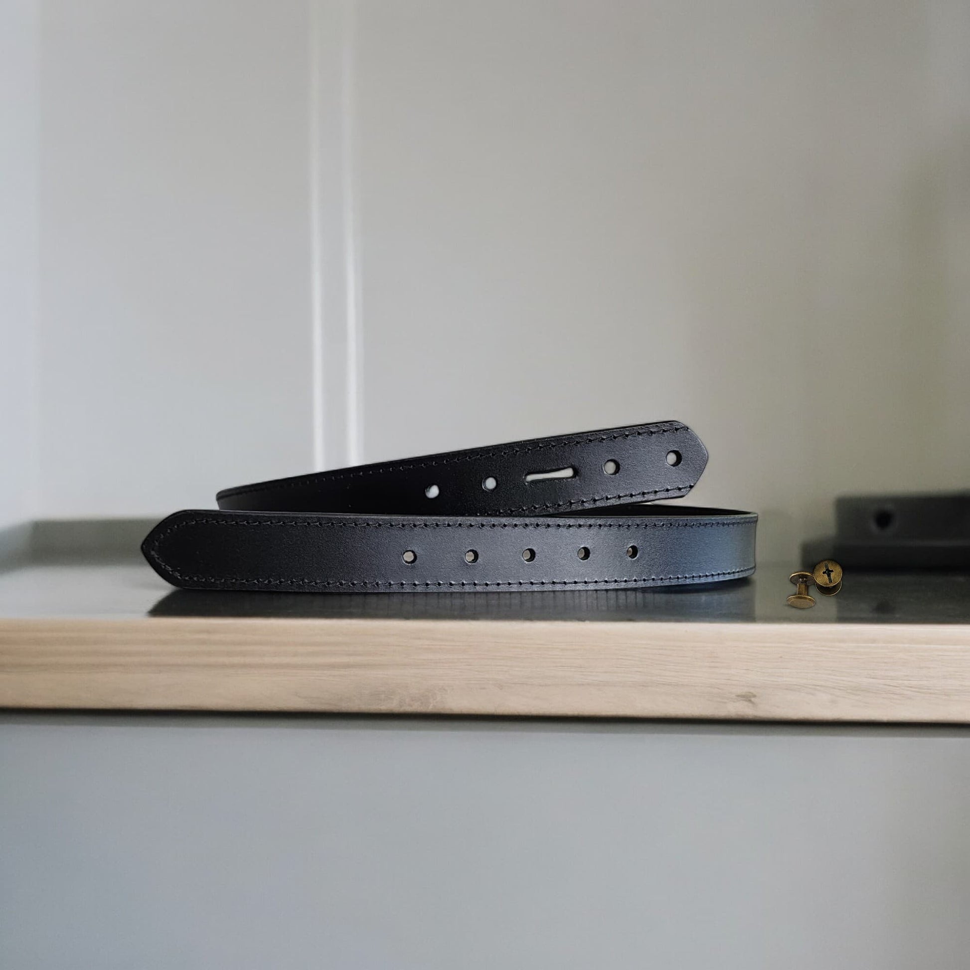 32mm | Black Stitched | Strap Only - BeltUp Leather Co.