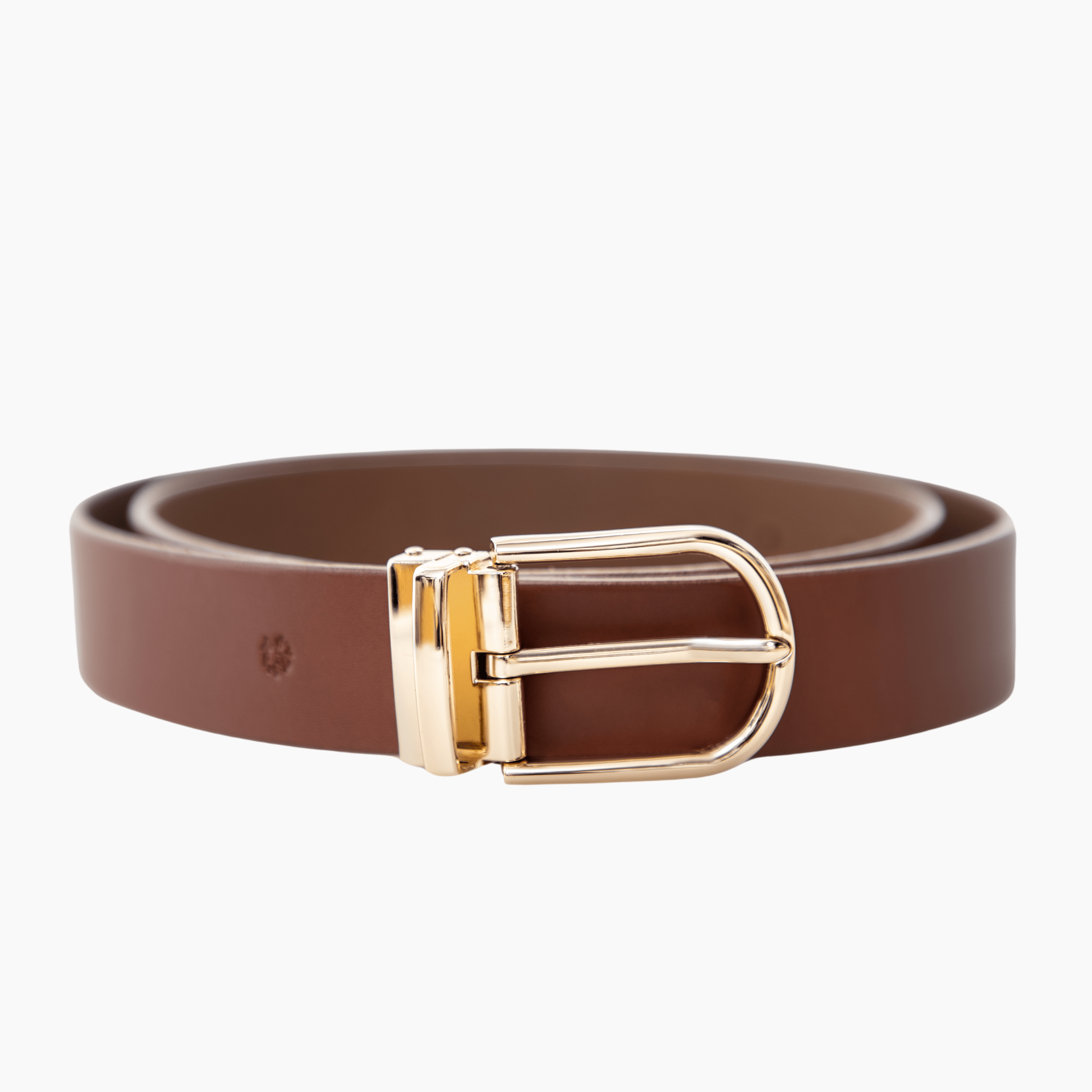35mm Tan Leather Belt | Handmade | Slim Gold Buckle | BeltUp display picture 1