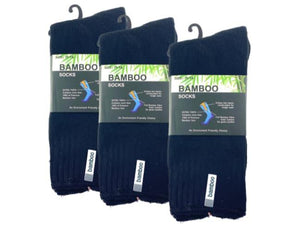 3 x Mens Thick Bamboo Socks - Black - BeltUpOnline