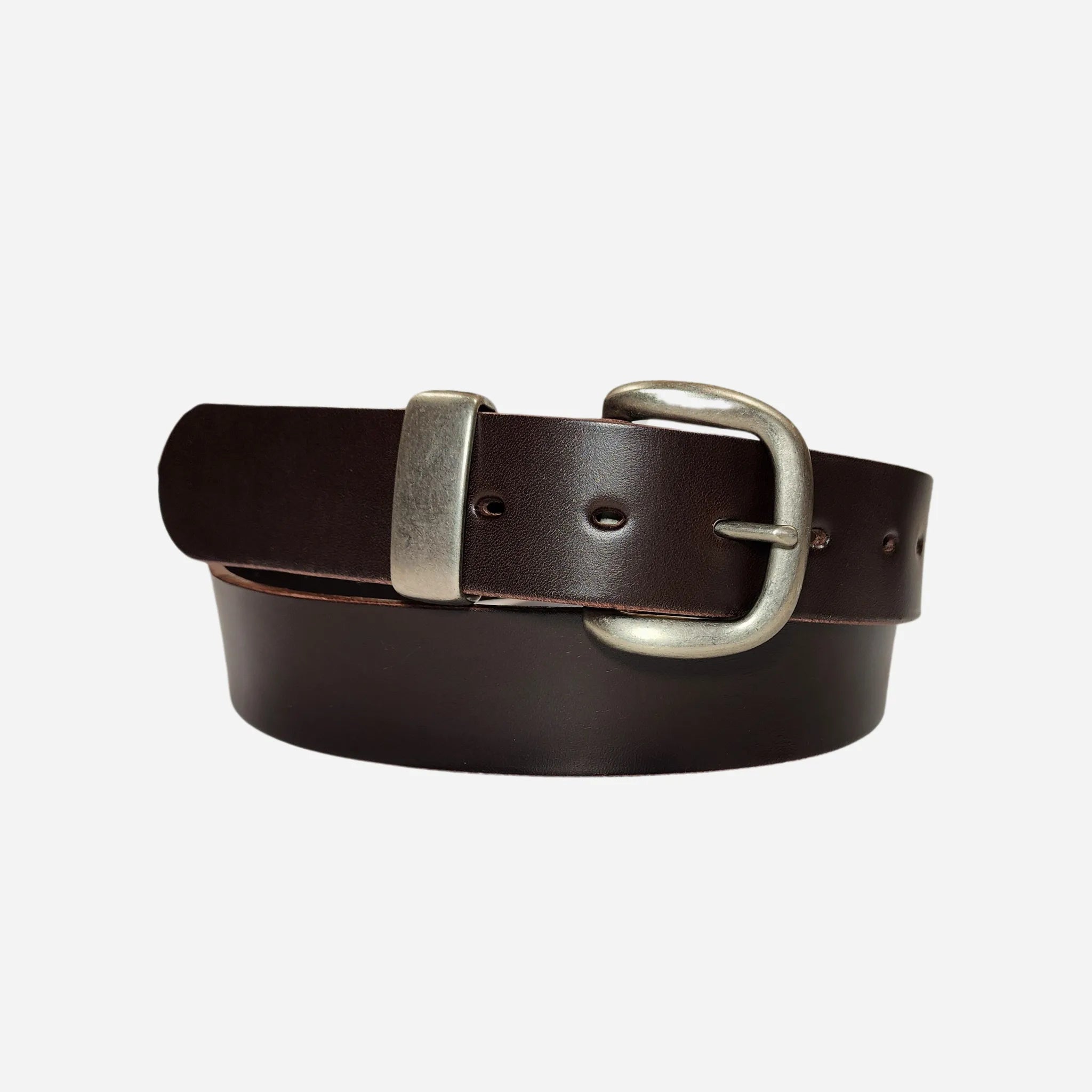 38mm Italian Leather Belt | Metal Keeper | Black & Brown display picture 2