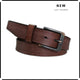 Ladies Marbled Brown Leather Belt with Gunmetal Buckle- 38mm Width