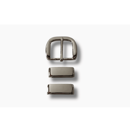 38mm Double Keepers - Polished Silver - BeltUpOnline