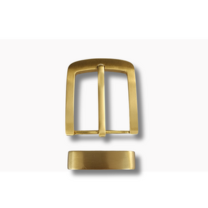 Solid Brass Buckle and Keeper- 40mm - BeltUpOnline