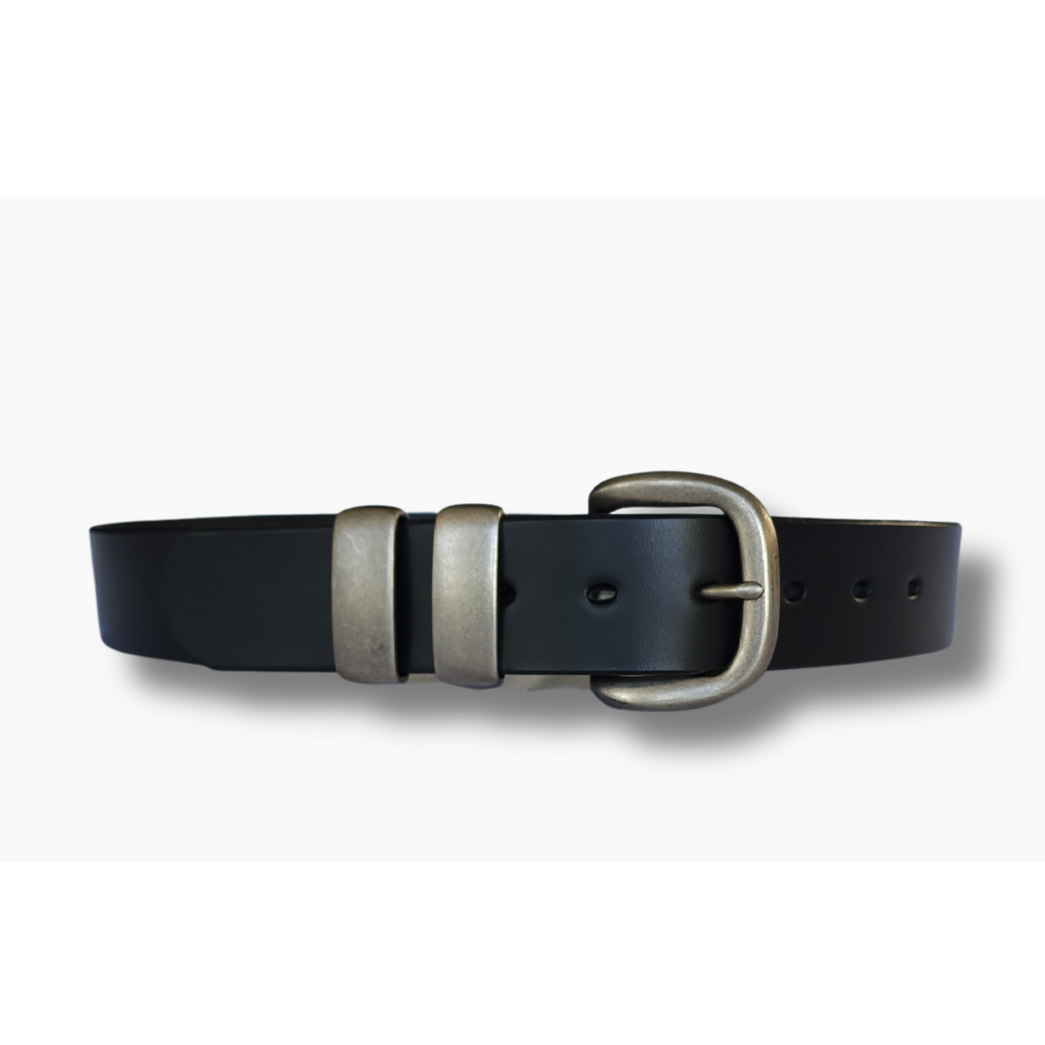 Double Keeper Black Casual Belt 100% Leather- 38mm Width - BeltUpOnline
