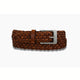 Tan Plaited Leather Belt- 35mm Width