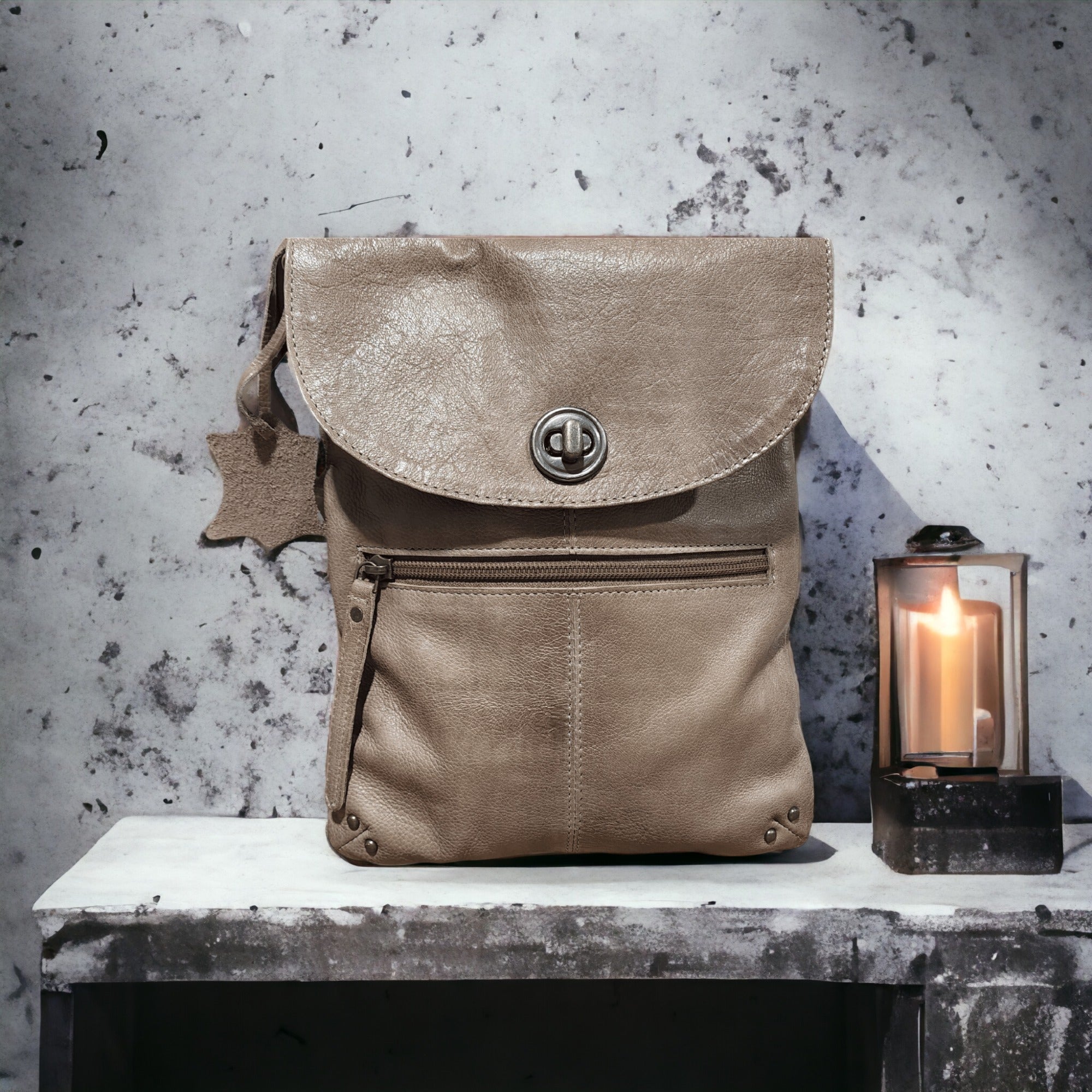 Crossbody | Latte | Tayla - BeltUp Leather Co.