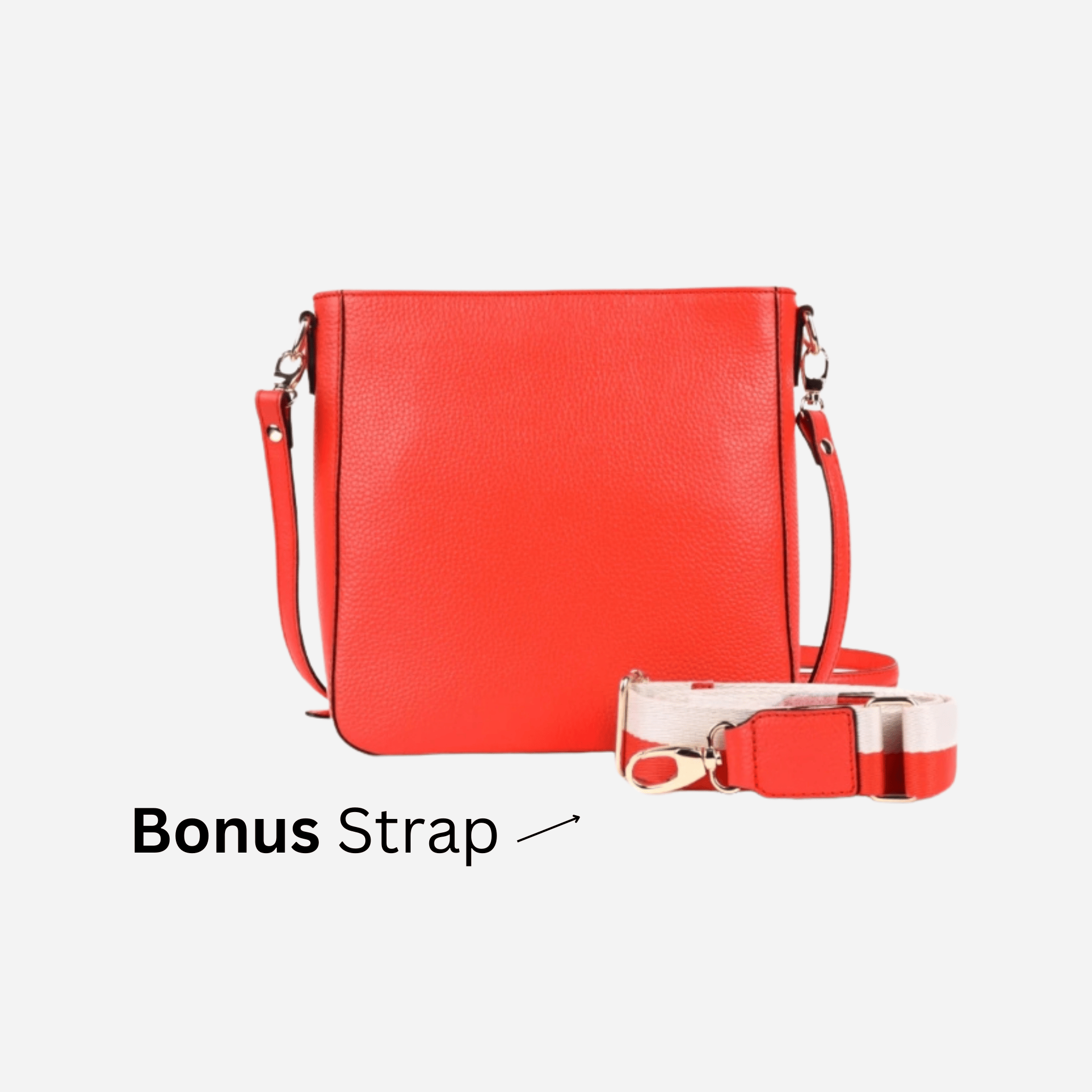 Bonus bag strap for Mandarin coloured Leather Crossbody Handbag - Darwin | BeltUp Leather Co.