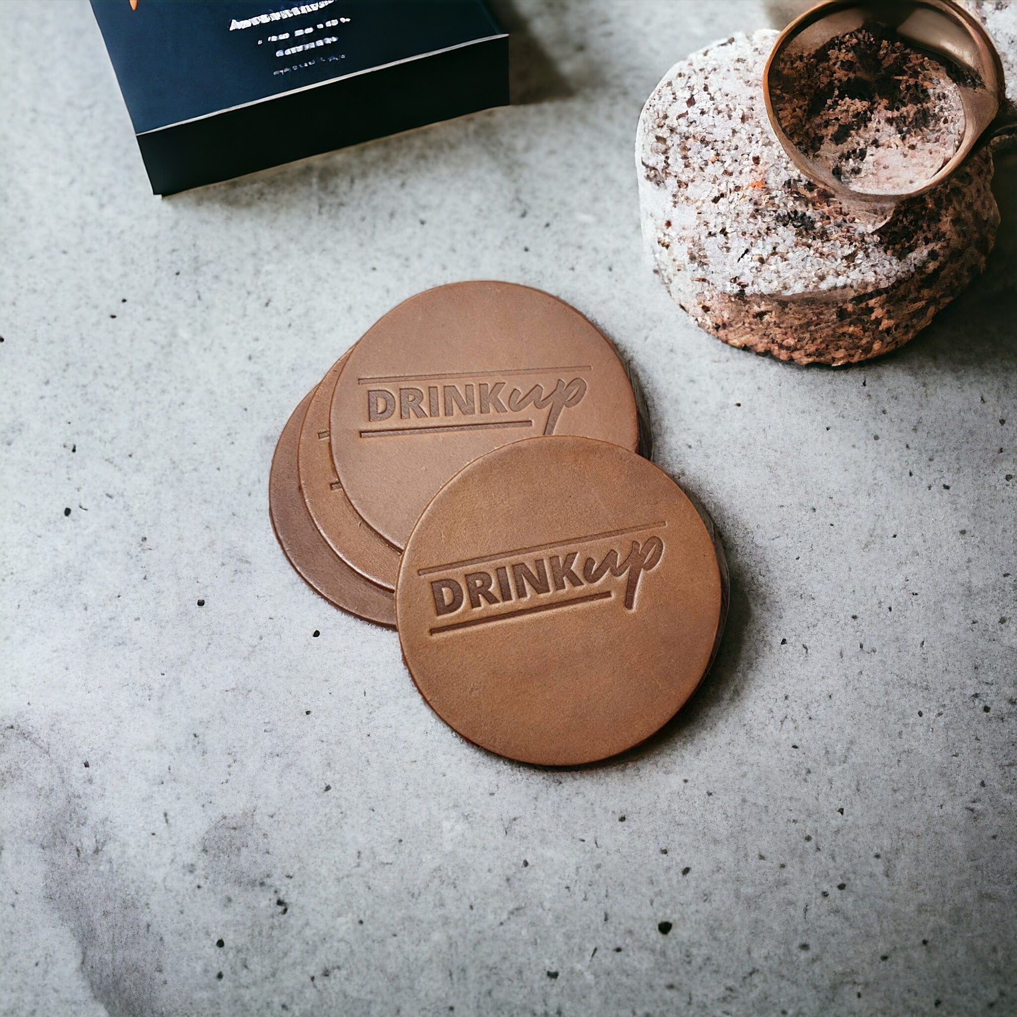 Leather Coasters (4) - BeltUp Leather Co.