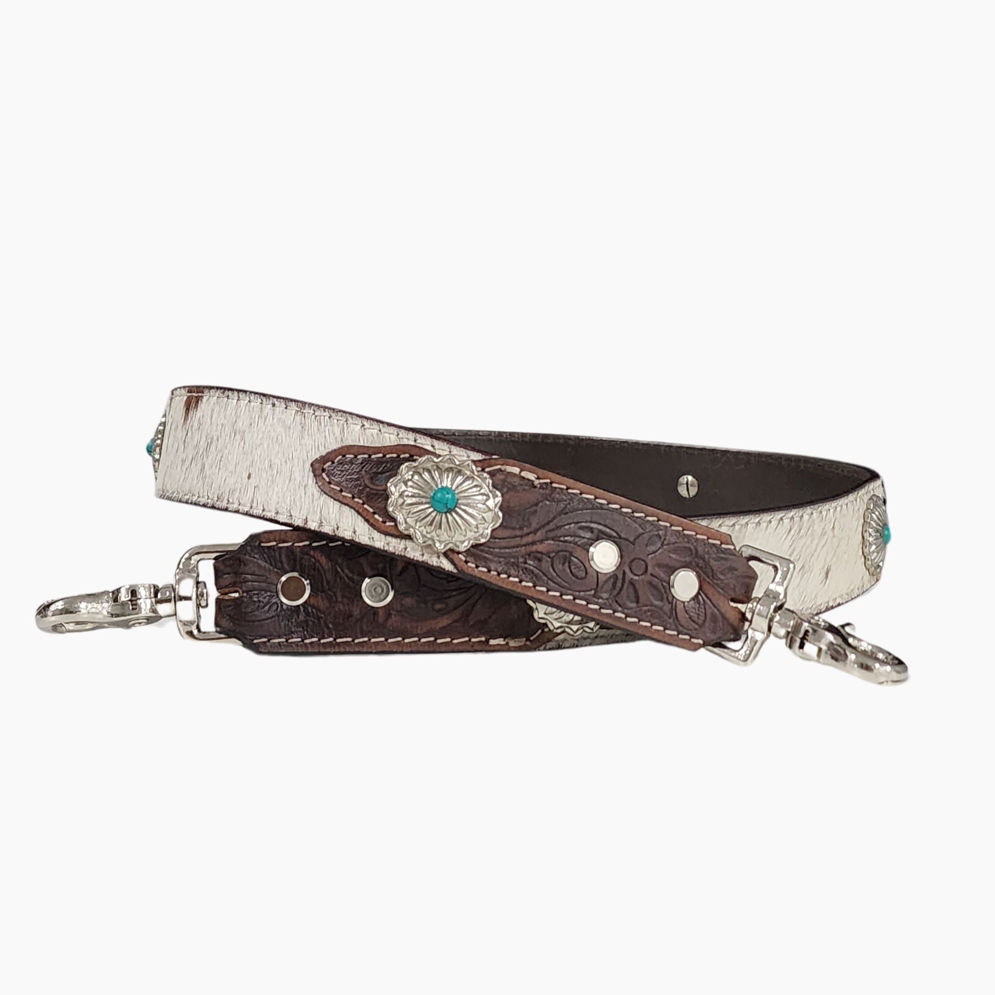 Hair on Hide Handbag Strap with Concho's - BeltUp Leather Co.