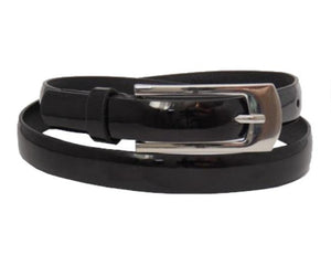Thin Black Patent Leather Belt - 18mm Width - BeltUpOnline