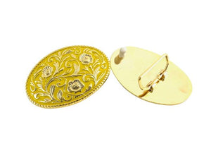 Yellow Floral Buckle - BeltUpOnline