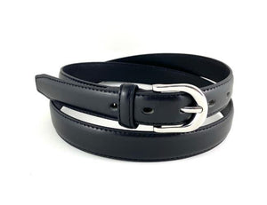 Girls Black Belt with Rounded Buckle - 24mm Width - BeltUpOnline