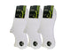 3 x Bamboo No Show Ankle Socks Womens - White - BeltUpOnline