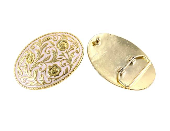 35mm | Powder Pink | Floral Buckle - BeltUp Leather Co.