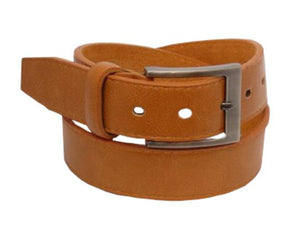 Tuscany Brown Dress Belt with Titanium Buckle - 35mm Width - BeltUpOnline
