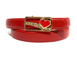 Girls Red Automatic Belt - 25mm Width - BeltUpOnline