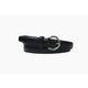 Thin Black Ladies Belt with Rounded Buckle - 24mm Width