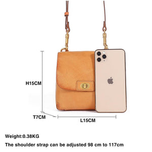 Top Grain Leather Mini Messenger - Tan - BeltUpOnline