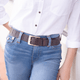 Ladies Brown 100% Leather Casual Jeans Belt- 38mm Width - BeltUpOnline