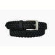 Black Plaited Leather Belt- 35mm Width