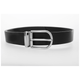 Black Italian Leather Belt with Gun Metal Grey Buckle - 35mm Width - BeltUpOnline