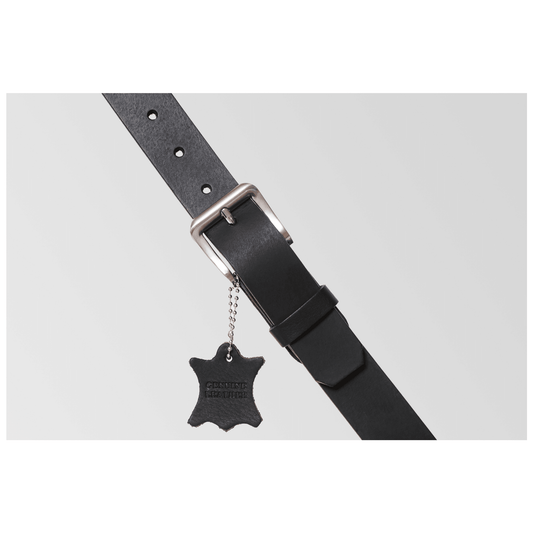 Boys Black 100% Leather Belt- 30mm Width - BeltUpOnline
