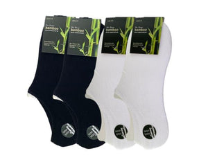 4 Pack - White and Black Bamboo No Show Ankle Socks Womens - BeltUpOnline