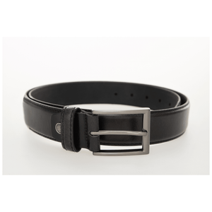 Black 100% Leather Stitched Belt- 35mm Width - BeltUpOnline